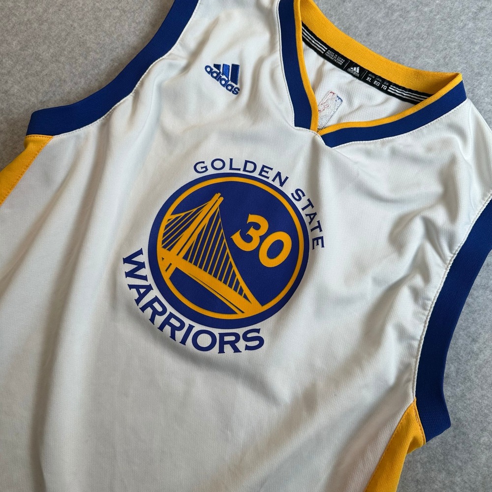 Adidas Golden State Warriors Stephen Curry 30 Jersey Youth XL White NBA